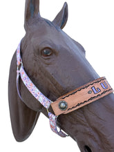 Pink ghost nylon horse halter personalized
