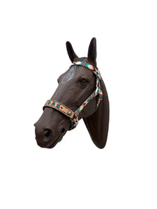 Horse Bitless bridle with personalized leather noseband