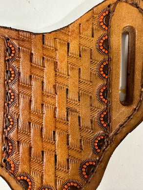 Hand tooled pancake knife sheath