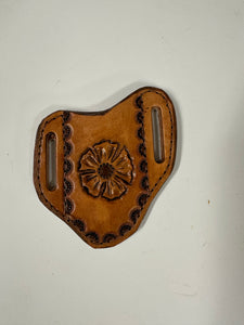 Hand tooled pancake knife sheath