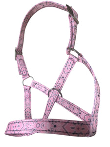 Nylon cow pink bandana halter all sizes