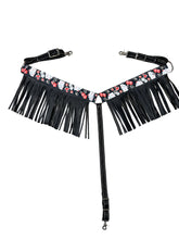 Vegas nylon fringe breast collar with leather fringe