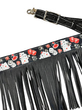 Vegas nylon fringe breast collar with leather fringe