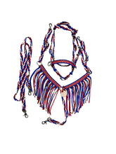 Red white and blue Pony Set-  with Bitless Bridle