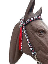 Browband Headstall vegas gambler print with quick change clips  horse size