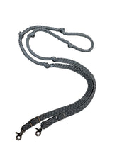 Charcoal grey Barrel Reins, Round with grip knots.