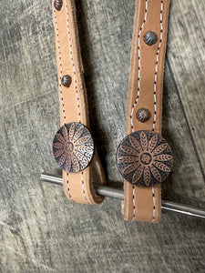 Herman oak leather Headstall horse size