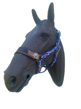 PERSONALIZED nylon mustang horse halter patriotic