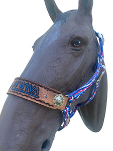 PERSONALIZED nylon mustang horse halter patriotic