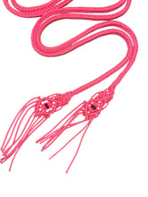 Fancy braided split rein in salmon pink  with genuine Obsidian  gemstones...beautiful yet practical