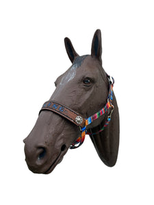 PERSONALIZED serape print nylon horse halter.