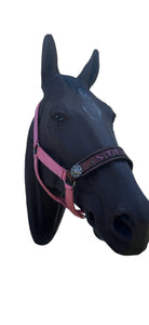 PERSONALIZED   nylon horse halter light pink