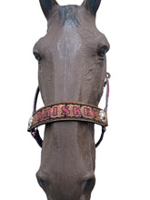 PERSONALIZED pink cheetah nylon horse halter.