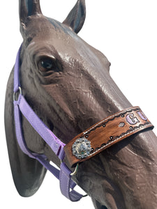 PERSONALIZED horse halter lilac