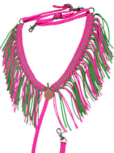 Pink and neon green fringe breast collar all sizes