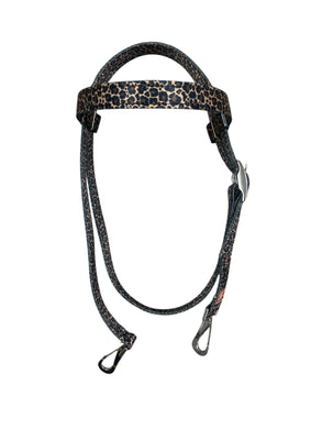 Browband Headstall cheetah print with horse size