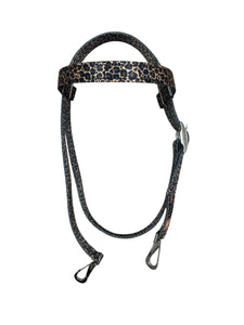 Browband Headstall cheetah print with horse size