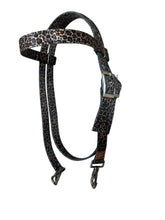 Browband Headstall cheetah print with horse size