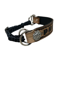 Personalized side pull hackamore  bitless attachment.... with black or brown chinstrap...all sizes