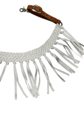 horse tripping  collar mule tape white  with leather tugs