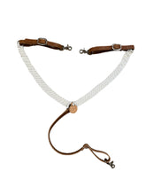 Mule tape horse breast collar with leather tugs