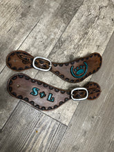 Custom Hand tooled and painted  spur straps