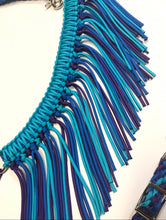 fringe breast collar purple, royal, and turquoise