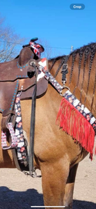 Vegas fringe tack set breast collar nylon horse size