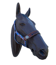 PERSONALIZED patriotic print nylon horse halter.