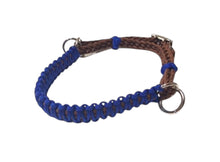 Electric blue side pull hackamore  bitless attachment “with a whoa”.... with black or  brown chinstrap...all sizes