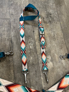 Aztec print  tack set breast collar nylon horse size