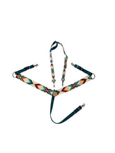 Aztec print  tack set halter, cinch strap, breast collar nylon horse size