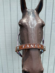 PERSONALIZED  purple tribal print nylon horse halter