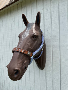 PERSONALIZED purple mosaic print nylon horse halter