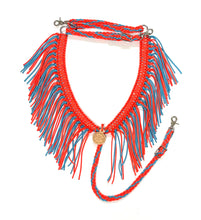 Turquoise and orange fringe breast collar...all sizes.