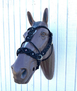 complete Bitless bridle side pull hackamore in baroque style with Indian agate gemstones