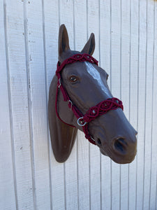 Horse Bitless bridle with fancy braided side pull hackamore