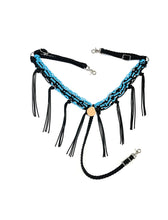 Average horse breast collar neon turquoise and black