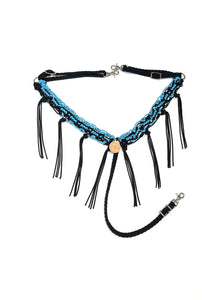 Average horse breast collar neon turquoise and black