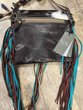 beautiful turquoise leather tooled fringe western purse