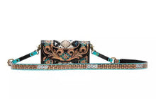 Myra monologue wallet with tooled cross body strap