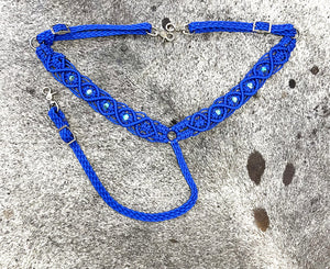 fancy macrame  breast collar with European glass beads