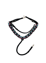 Gemstone fancy macrame  breast collar with matching bridle, wither strap, and barrel reins