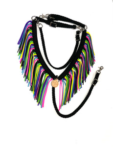 fringe breast collar neon with a wither strap