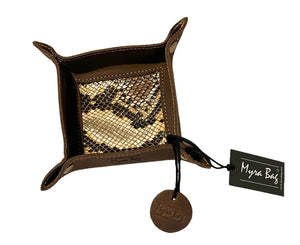 Myra rattlesnake small leather tray