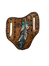 Hand tooled and painted pancake knife sheath