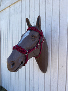 Horse Bitless bridle with fancy braided side pull hackamore