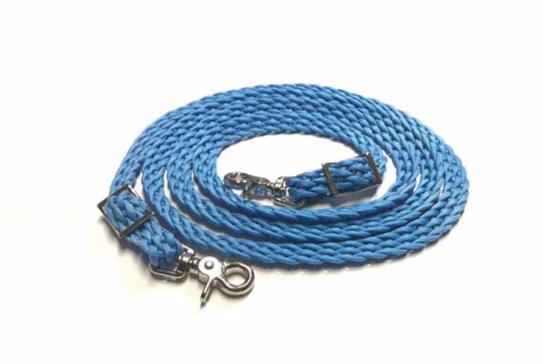 SALE 8’ flat braided reins light blue