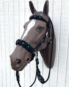 complete Bitless bridle side pull hackamore in my beaded  style