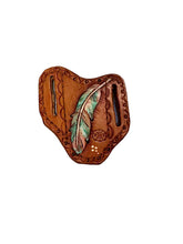 Hand tooled and painted pancake knife sheath